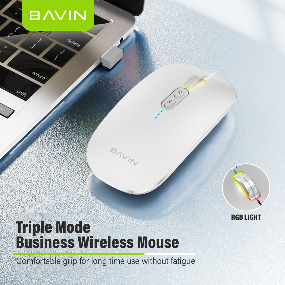 BAVIN G-K-991 Triple-Mode Wireless Mouse for Phone, PC & Tablet