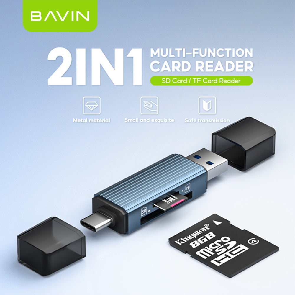 BAVIN U-O-51 OTG 2 in 1 Card Reader Adapter for Micro SD / TF Card