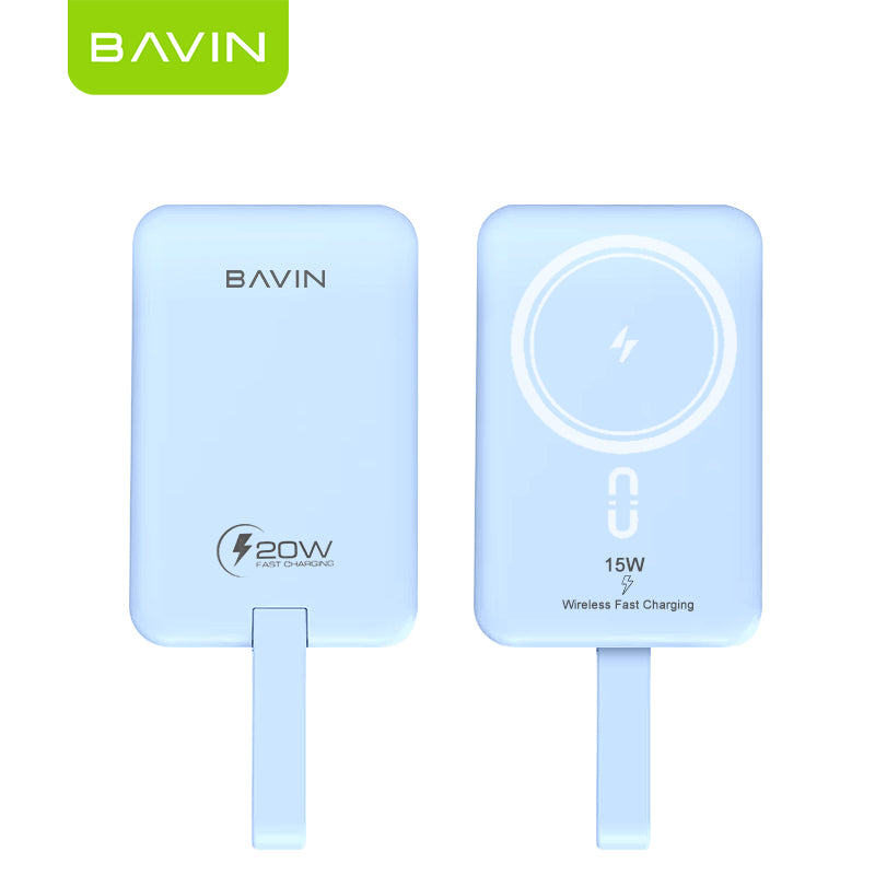 BAVIN PC1086 10000mAh PD 15W Mini Fast Charging Magnetic Powerbank Wireless Compact w/ Magnetic Ring