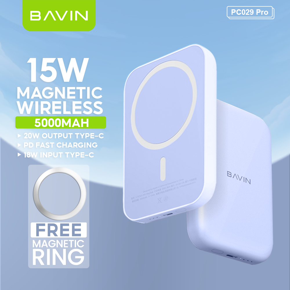 BAVIN Y-PC029P 5000mAh / 10000mAh Wireless Fast Charging Powerbank w/ USB-C Input/Output