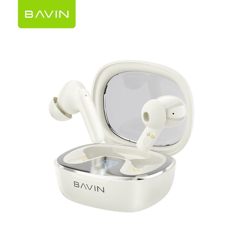 BAVIN HB-BA-60 HiFi Bluetooth Wireless Earbuds w/ TWS Stereo Sound Compatible w/ iPhone Android & Windows