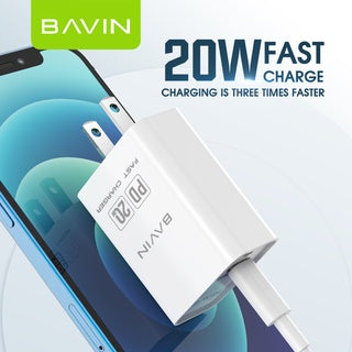 BAVIN PC657 25W & 20W PD Fast Charging Adapter Type-C Power Delivery Charging Compatible for iPhone 16