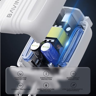 BAVIN C-PC265-I 2.4A Dual USB Fast Wall Charger w/ iPhone Cable