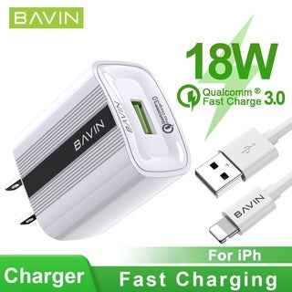 BAVIN C-PC315-XX Qualcomm 3.0 Fast USB Wall Charger for Micro, Type-C & iPhone