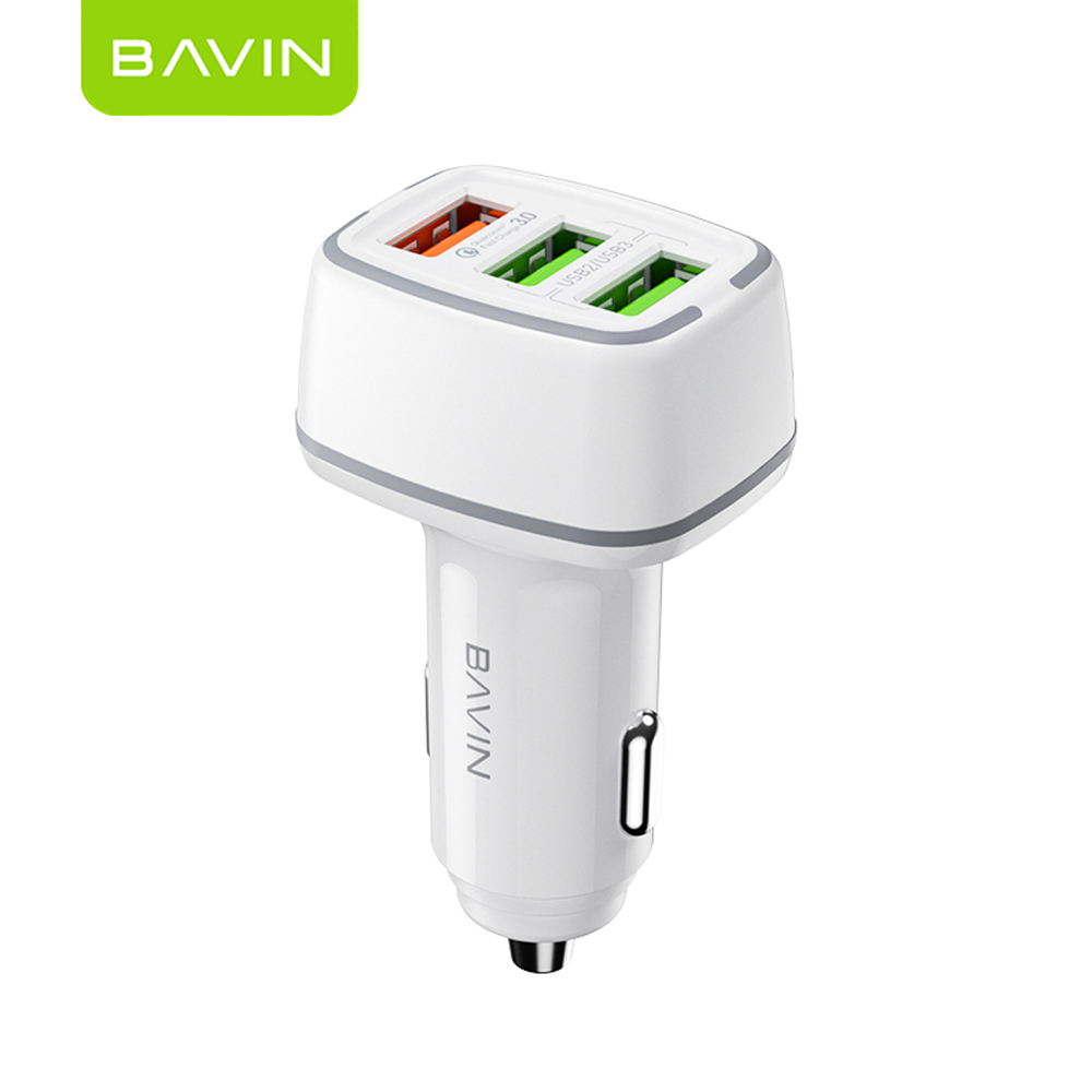 BAVIN PC896 Car Charger Multiple 3 Ports 18W & 12W Ultra Fast Charging USB QC3.0 Cell Phone Quick Charger Adapter