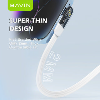 BAVIN U-CB281-XX 30W PD Fast Charging Cable 1.2m Braided Cord Design For Gaming