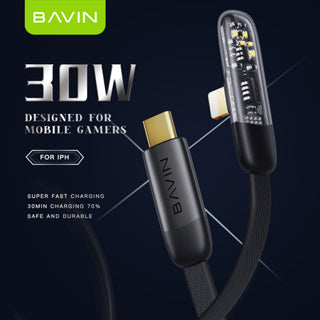 BAVIN U-CB281-XX 30W PD Fast Charging Cable 1.2m Braided Cord Design For Gaming