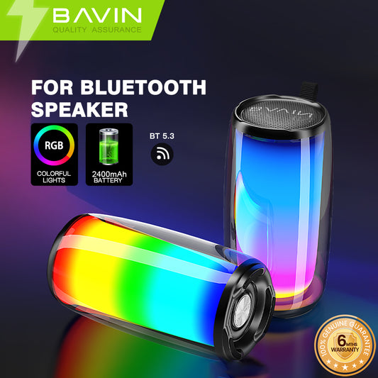 BAVIN DV-BM08 Hi-Fi Wireless Bluetooth Speaker w/12 RGB Night Light & TF Card Support