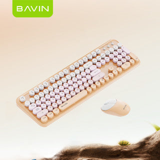 BAVIN K990 Wireless Keyboard and Mouse 2.4G Cute Stylish Compatible for iPhone/Laptop/Tablet/Android