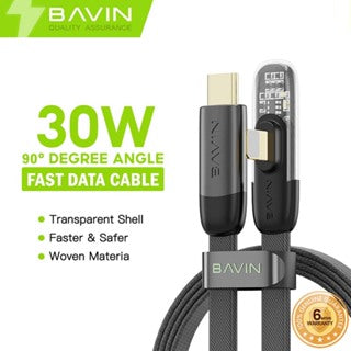 BAVIN U-CB281-XX 30W PD Fast Charging Cable 1.2m Braided Cord Design For Gaming
