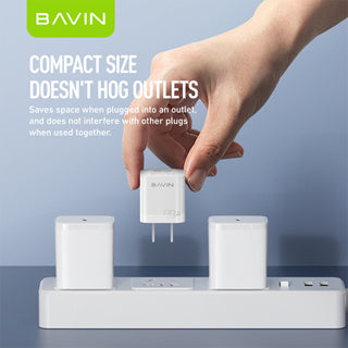 BAVIN C-PC977-XX GaN 30W PD Fast Charger w/ USB-C & USB Ports