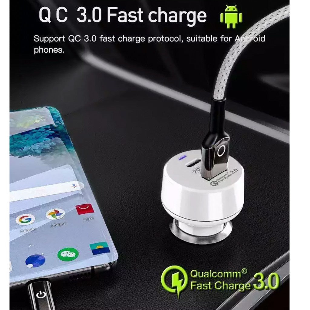 BAVIN C-C-PC309 20W PD Fast Car Charger w/ Dual Ports Compatible for iPhone 16 Series