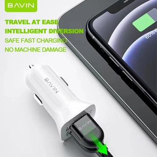 BAVIN C-C-PC253 2.4A Fast Charging & Universal USB Car Charger w/ Dual USB Port