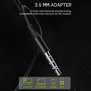 BAVIN H-3.5-HX851 3.5mm Waterproof Earphones w/ Silicone Buds & Mic