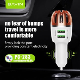 BAVIN C-C-PC283 36W QC3.0 Fast Car Charger w/ Air Purifier Ionizer