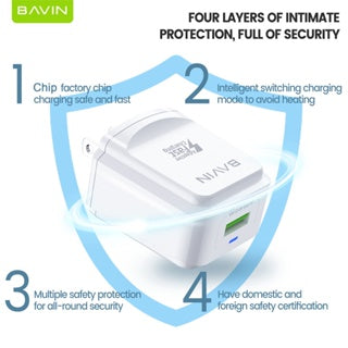 BAVIN C-PC635-XX QC3.0 20W Fast Charger w/ 1m Charging Cable