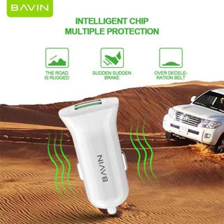 BAVIN C-C-PC253 2.4A Fast Charging & Universal USB Car Charger w/ Dual USB Port