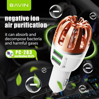 BAVIN C-C-PC283 36W QC3.0 Fast Car Charger w/ Air Purifier Ionizer