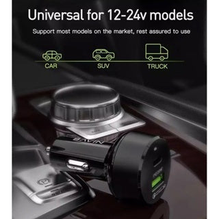 BAVIN C-C-PC309 20W PD Fast Car Charger w/ Dual Ports Compatible for iPhone 16 Series