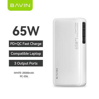 BAVIN Y-PC036 65W Fast Charging Power Bank w/ Type-C & USB Input/Output