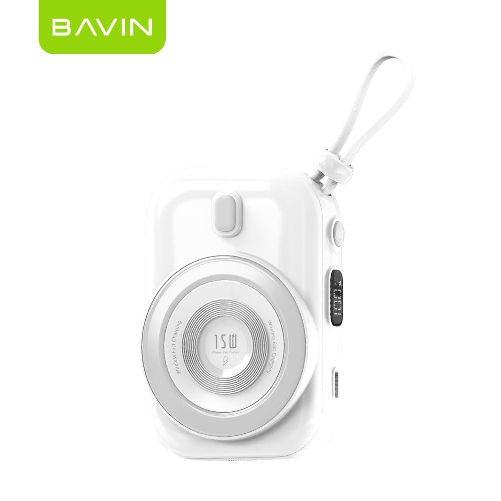 BAVIN Y-PC1130 10000mAh Docking Station Magnetic Wireless Powerbank w/ Built-in Cable