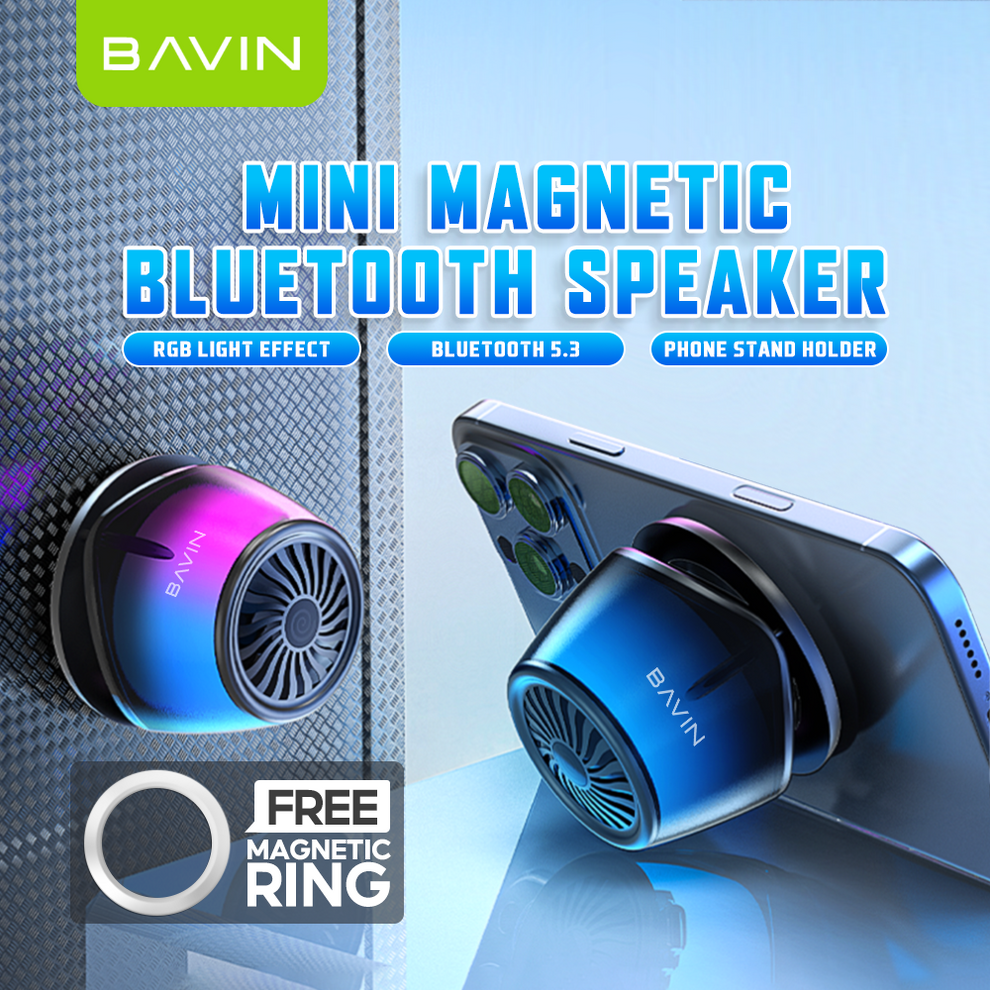 BAVIN BM23 Mini Portable Magnetic Bluetooth Speaker w/ RGB Light & Pho
