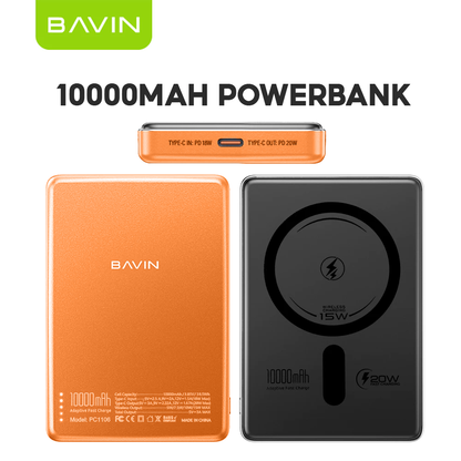 BAVIN Y-PC1106 10000mAh Ultra-Thin Magnetic Wireless Powerbank