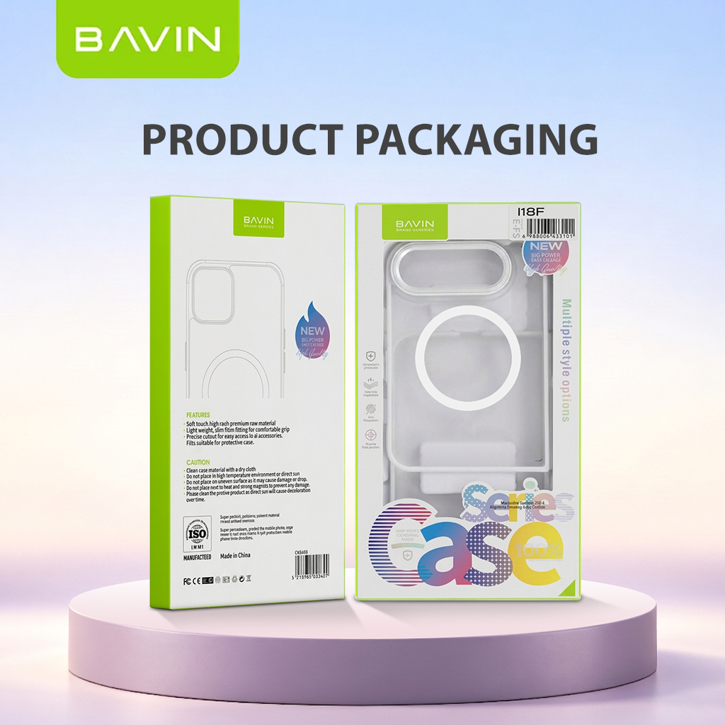 BAVIN iPhone Duo Transparent Ultra Slim Magnetic Phone Case | Anti-Yellowing, Shockproof Phone Cover