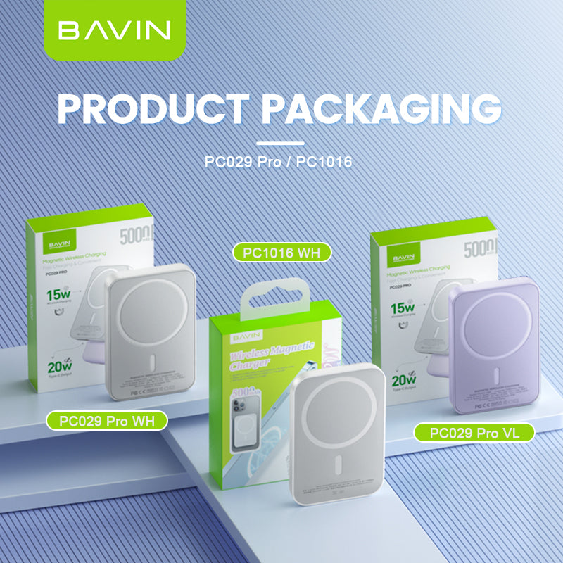 BAVIN Y-PC029P 5000mAh / 10000mAh Wireless Fast Charging Powerbank w/ USB-C Input/Output
