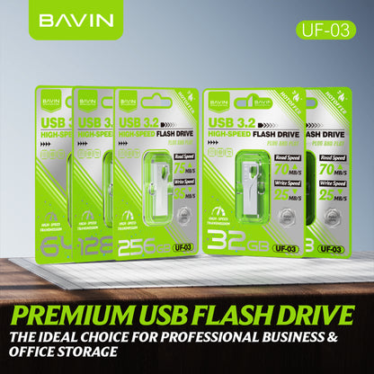 BAVIN UF03 USB 3.2 Flash Drive High-Speed Plug & Play Storage w/ Fast Data Transfer for Computer
