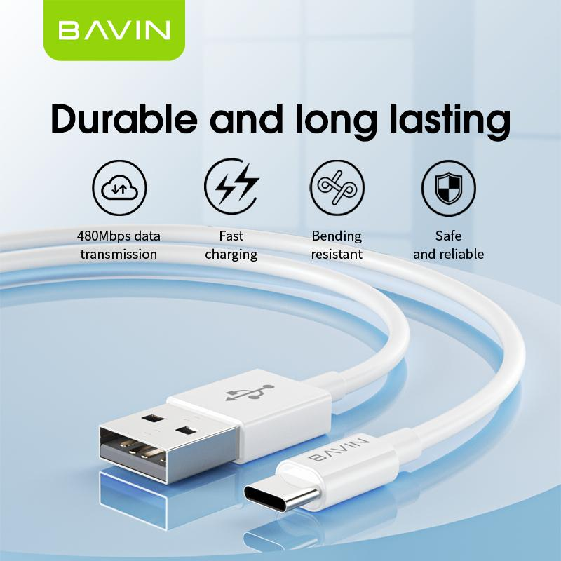 BAVIN U-CB008 12W / 18W / 20W / 60W Fast Charging Qualcomm3.0 Cable Charger High Speed Data Transfer 1/2/3 Meters Cord
