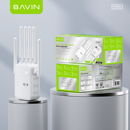 BAVIN C-PC2053 Wireless WiFi Repeater & Signal Extender (2.4G/5G, Up to 1200Mbps)