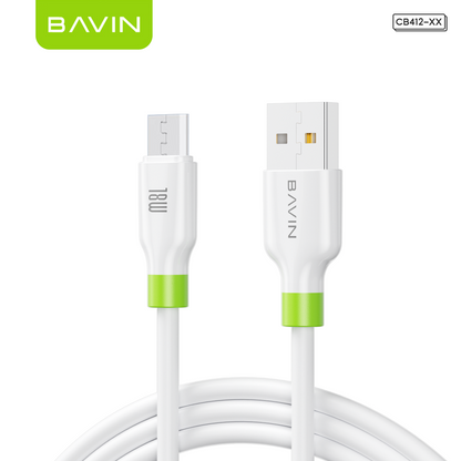BAVIN CB412 1m/1.2m Fast Charging Cable Supports 12W/18W/30W/60W for Micro/iPhone/ Type-C & High Speed