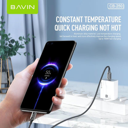 BAVIN U-CB250-M  BK 18W Fast Charging Cable Nylon Braided Suitable for USB to Micro