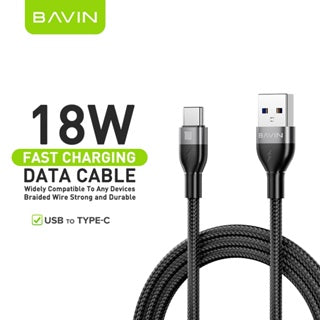 BAVIN U-CB353-XX 60W/30W/18W/12W Fast Charging Data Cable 1M Nylon Braided Cable Wire Type-C