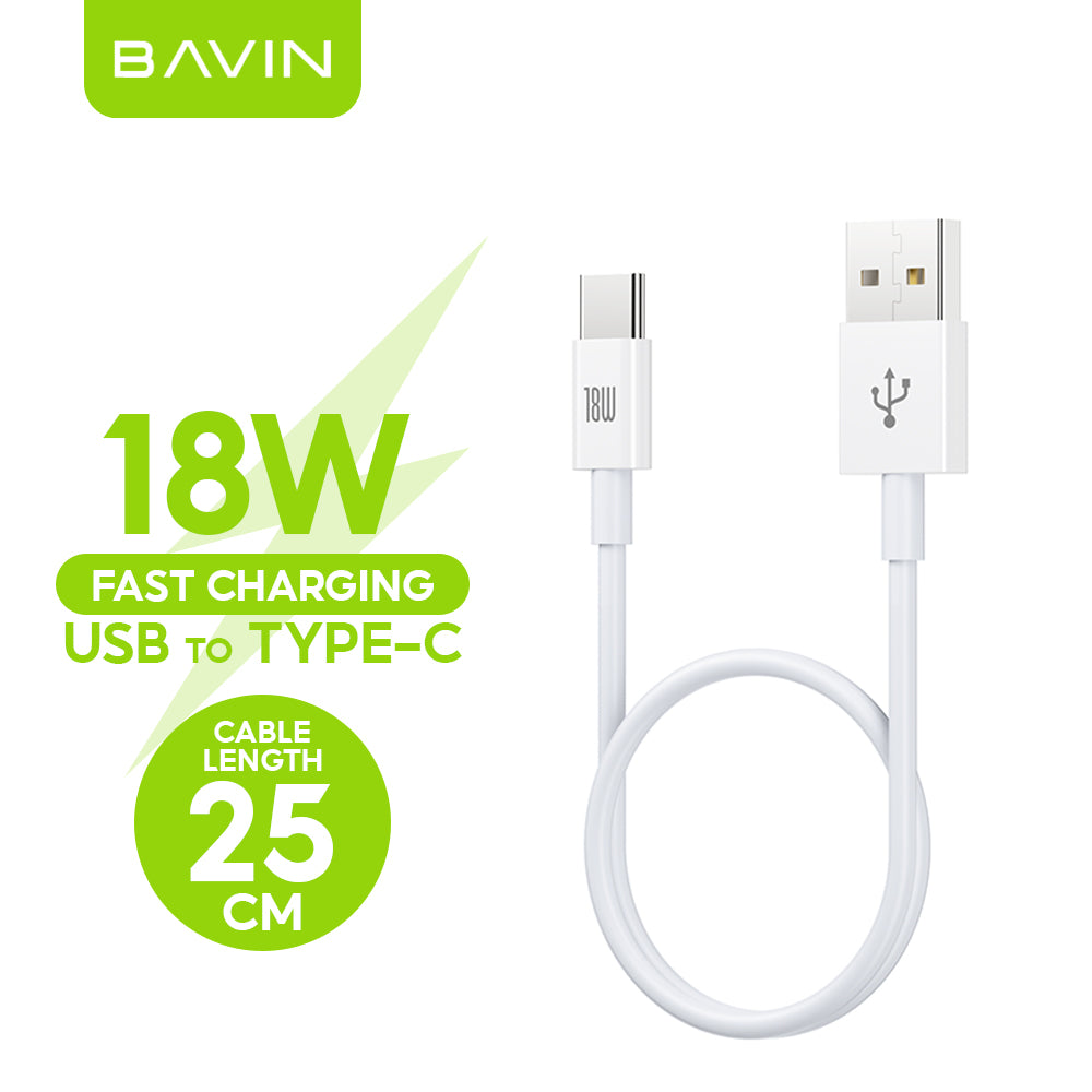 BAVIN U-CB274 100W Fast Charging Type-C Cable for Laptop & iPh 16 25cm / 30cm / 1m Data Transfer TPU Wire