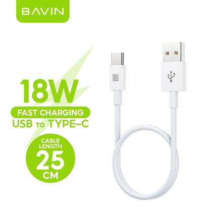 BAVIN U-CB274 100W Fast Charging Type-C Cable for Laptop & iPh 16 25cm / 30cm / 1m Data Transfer TPU Wire