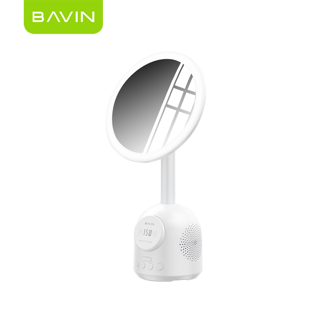 BAVIN BM29 Multifunctional Makeup Mirror Bluetooth Speaker w/ 15W Magnetic Wireless Fast Charging + Freebie 30WPD Charger