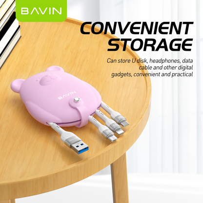 BAVIN CB236-3 3in1 Fast Charging Braided Cable 18W High Density Safe for Smartphone