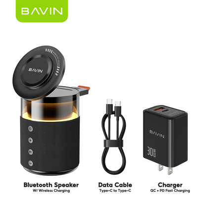 【Christmas Gift】BAVIN BM28 5in1 Multi-function Bluetooth Speaker w/15W Magnetic Wireless Fast Charging