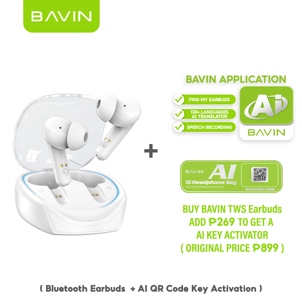 BAVIN HB-BA-29 TWS Wireless Bluetooth Earbuds | HiFi Stereo Sound | 7H Playtime | Touch Control | Type-C Charging
