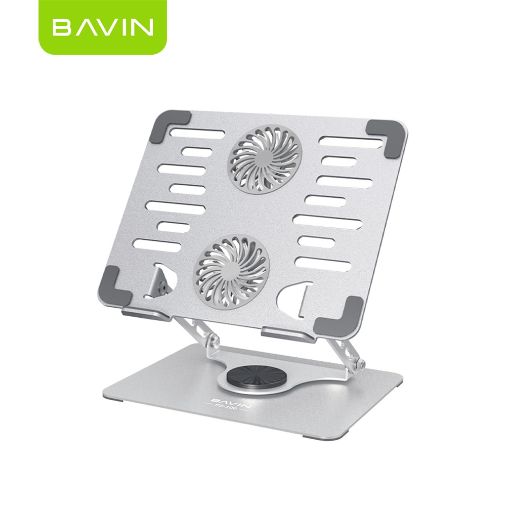 BAVIN PS100 Laptop Stand 360° Rotating Adjustable Angled Metal Holder With Fan Aluminum Alloy Holder