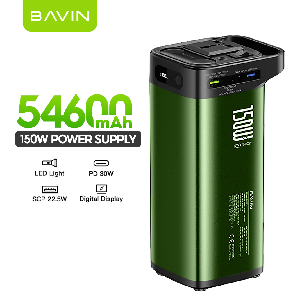 BAVIN PC021 54600mAh 150W Portable Power Supply Powerbank 22.5W w/ LED Light & Display
