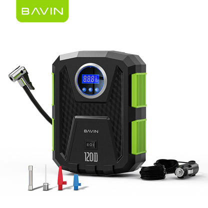 BAVIN Z-PC1159 12V Portable Digital Tire Inflator w/ 150 PSI High Speed Air Compressor for Car, Motor, Bike & Sports Balls