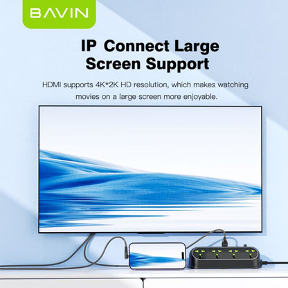 BAVIN HD11 2in1 1080P iPhone to HDMI Rechargeable Cable Adapter 4K 60Hz & 2K 144Hz Support for Phone to TV/Monitor/Projector