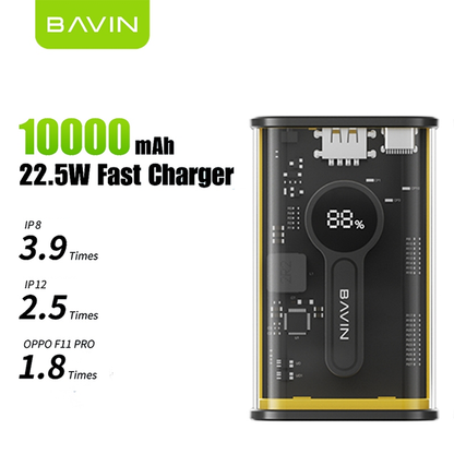 BAVIN PC1012 10000mAh Fast Charging Powerbank with 22.5W USB Charging / Type-C Input & Output