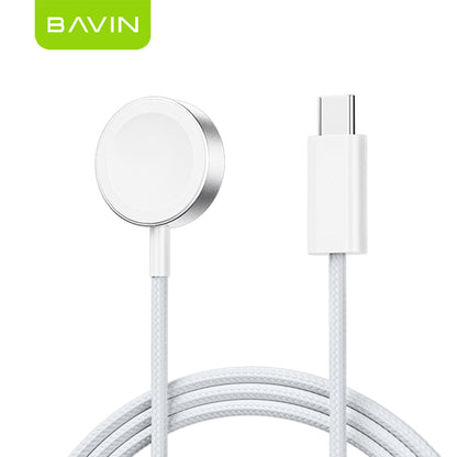 BAVIN U-CB400 3W Magnetic Wireless Charger w/ Smart Chip & Type-C Cable Compatible for iPh Watch Series 1–10/SE/Ultra