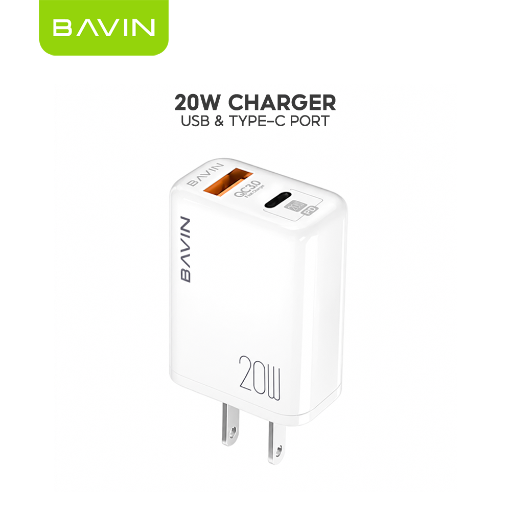 BAVIN PC351 PD Qualcomm3.0 Fast Charging Charger Dual Type-C & Usb Port for iPhone 16