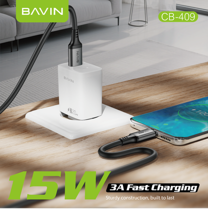 BAVIN CB409 3A 15W Fast Charging 2m Nylon Braided Type-C Data Cable w/ 10Gbps High-Speed Transfer