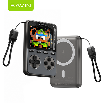 BAVIN PC1231S 2in1 10000mAh 20W Game Console Power bank Magnetic Wireless w/ Dual Type-C Cable + TF Card